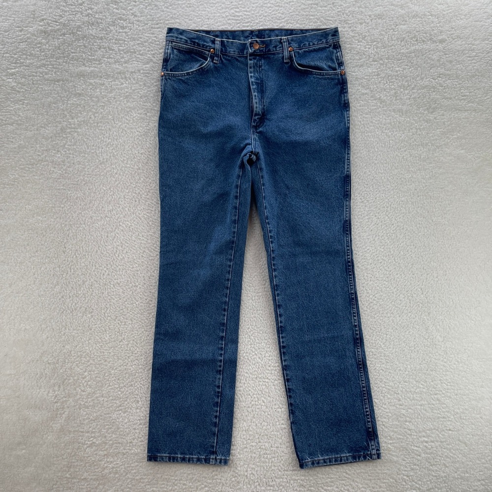 Wrangler Jeans Mens 36x36 Blue Cowboy Cut Slim 936GBK Medium Wash Western Rodeo